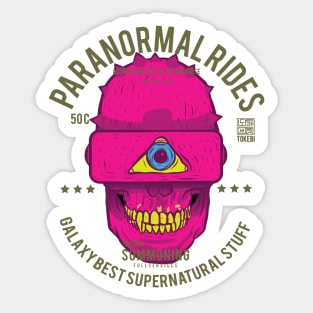 Paranormal Rides One Eyed Skull Sticker